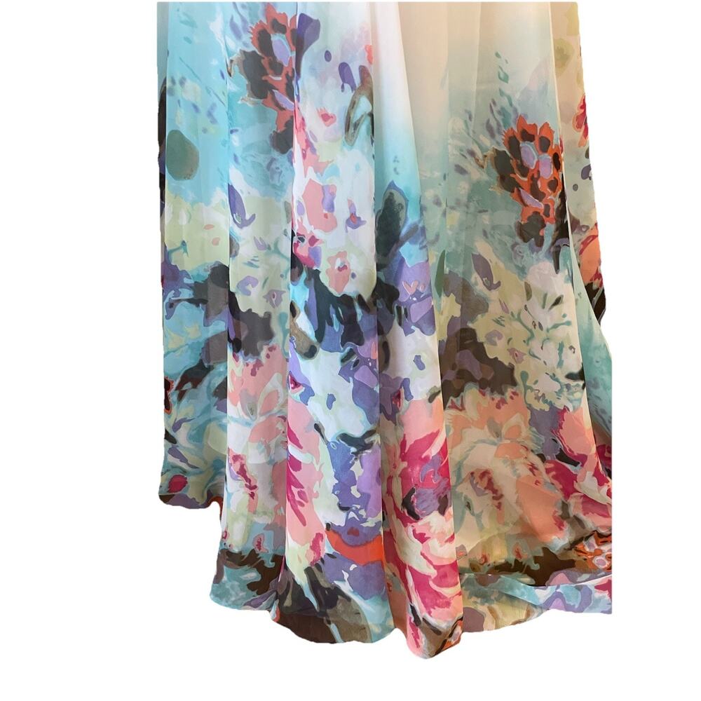 Terani Couture Rhinestone Colorful Floral Halter Neck Prom or Pageant gown Sz 0 - Picture 8 of 16